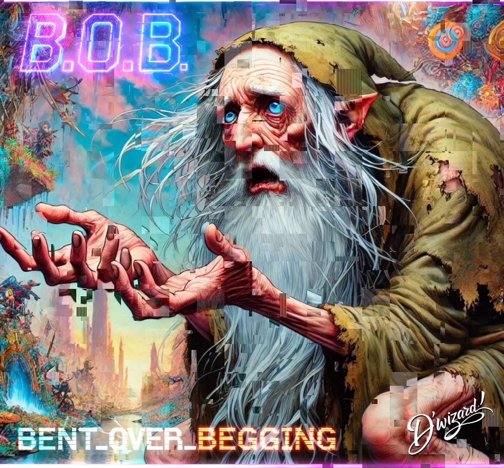 MEET B.O.B., LAST SPOTTED IN A GLITCHY MMORPG HOLDING A SIGN READING: “PLEASE, JUST LET ME WIN.”