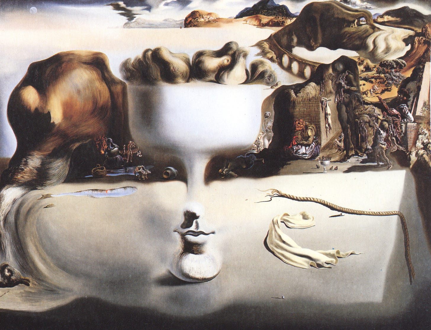 Salvador Dalí, Apparition of Face and Fruit Dish on a Beach, 1938, Wadsworth Atheneum Salvador Dalí, Apparition of Face and Fruit Dish on a Beach, 1938, Wadsworth Atheneum