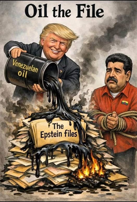 May be an image of text that says 'Oil the File Venezuelan oil The Epstein files'