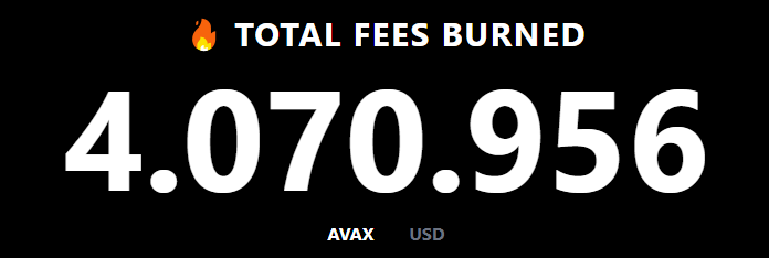 How much AVAX has been burned 