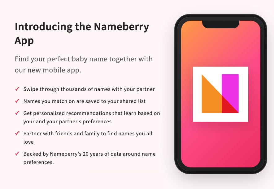 The Nameberry App is Here! 🎉 - by Sophie Kihm