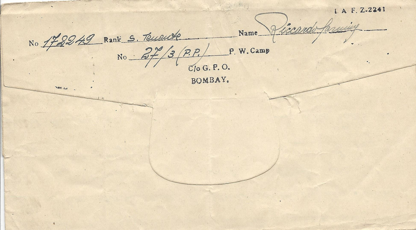 Reverse of the POW letter