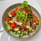 Loaded taco salad with fresh guacamole