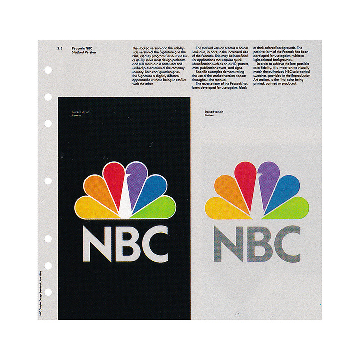 Chermayeff & Geismar's 1986 logo for NBC.