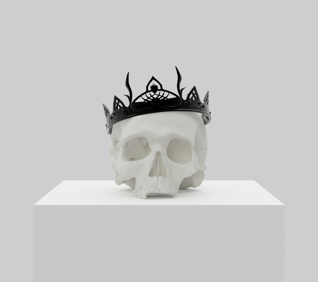 a skull with a crown on top of it a skull with a crown on top of it