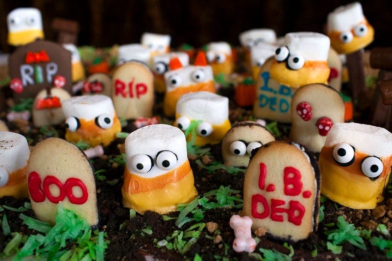 marshmallow ghosts in a cookie graveyard marshmallow ghosts in a cookie graveyard