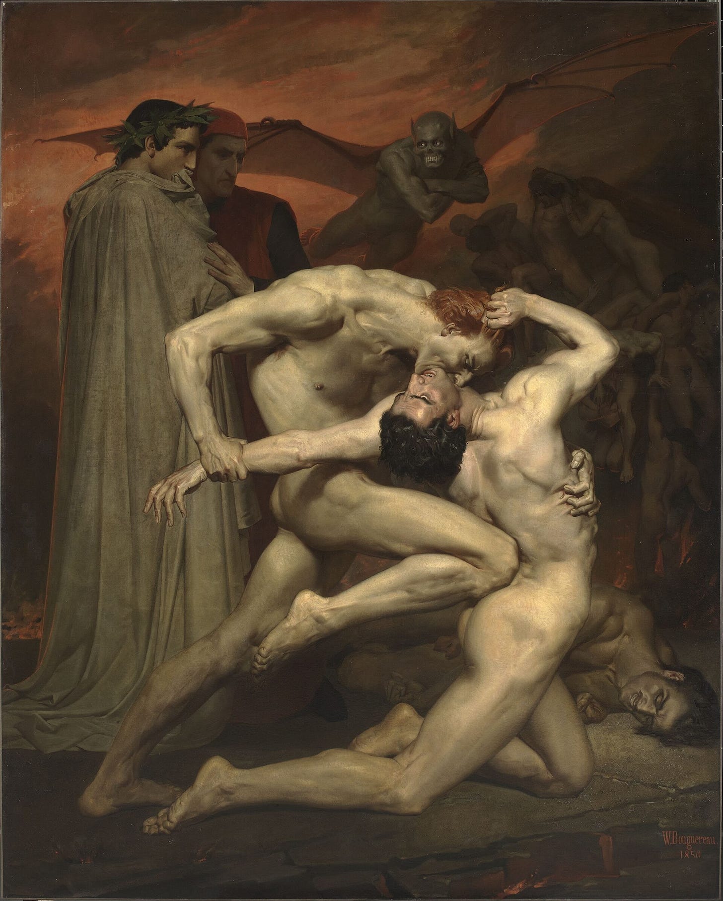 Bouguereau Dante and Virgil in Hell painting Bouguereau Dante and Virgil in Hell painting