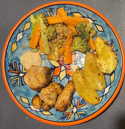 Images of meals created around all the dietary restrictions mentioned in the essay