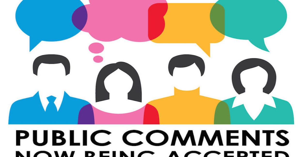 Public Comments Now Being Accepted