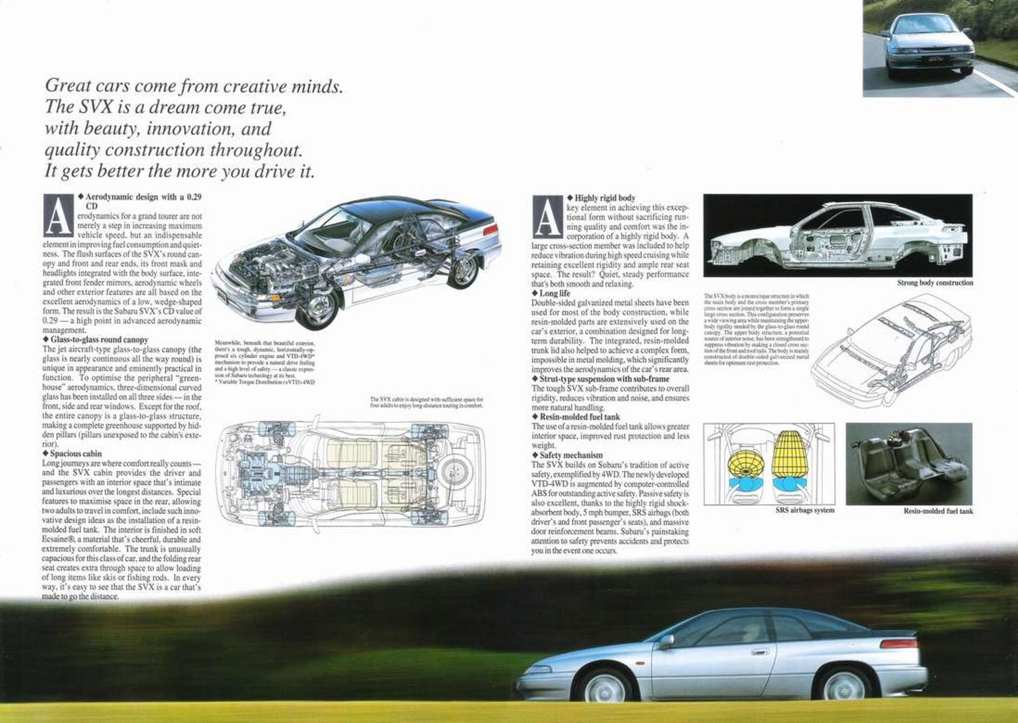 Subaru SVX 1994 brochure body structure