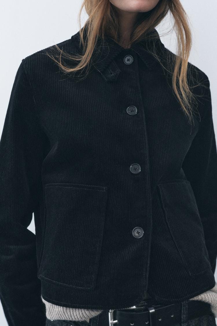 Zara CORDUROY JACKET ZW COLLECTION - Black - Image 1