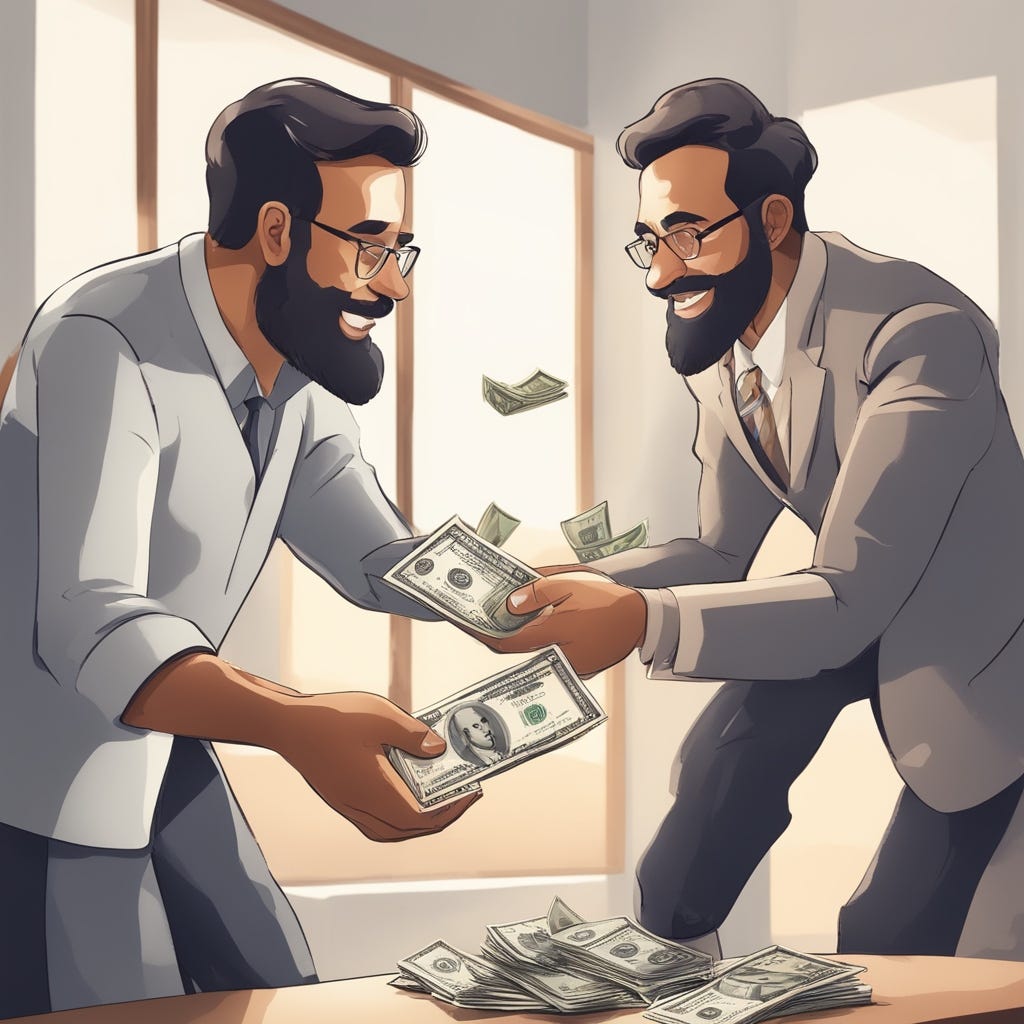 https://images.deepai.org/art-image/cf301b73cb994572a9f055bf36e671a5/an-investor-handing-money-over-to-a-founder.jpg
