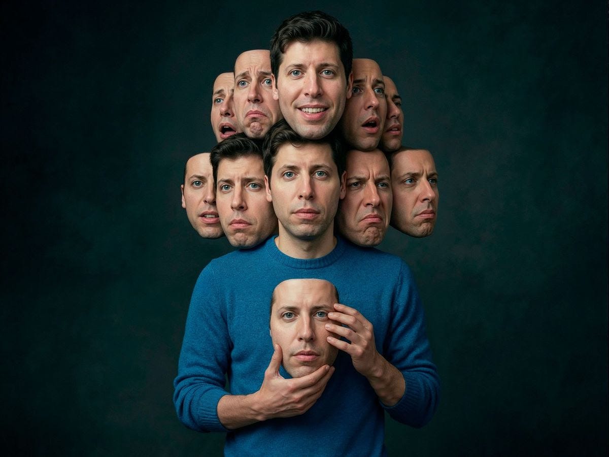 Image may contain: Sam Altman, Sam Altman, Sam Altman, Sam Altman, Atmen Kelif, Sam Altman, Sam Altman, Face, and Head