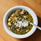 herby green buckwheat and white bean soup-slash-stew