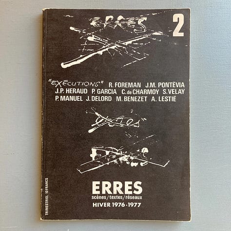 «erres» – scènes/textes/réseaux, No. 2, Winter 1976-1977 [Saint-Martin Bookshop, Bruxelles-Brussel]