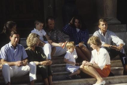 Happy royal families in Mallorca in 1987.