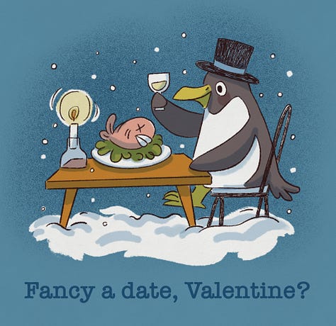 final bird valentine card illustrations with text by kayla stark