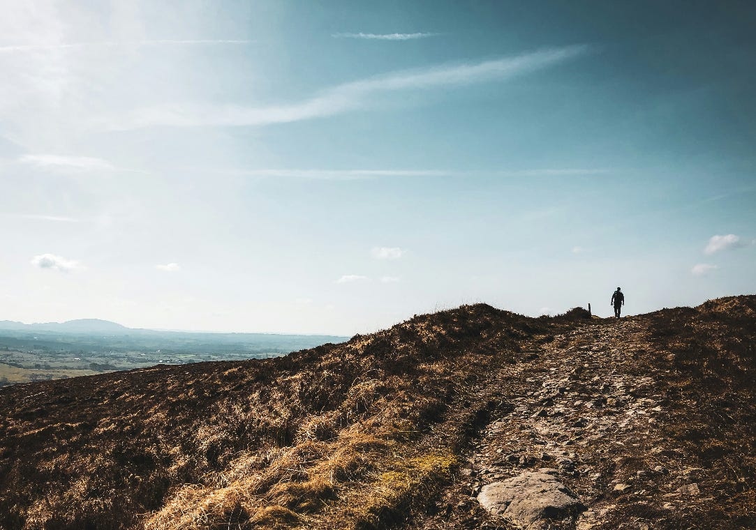 man on a path in Ireland