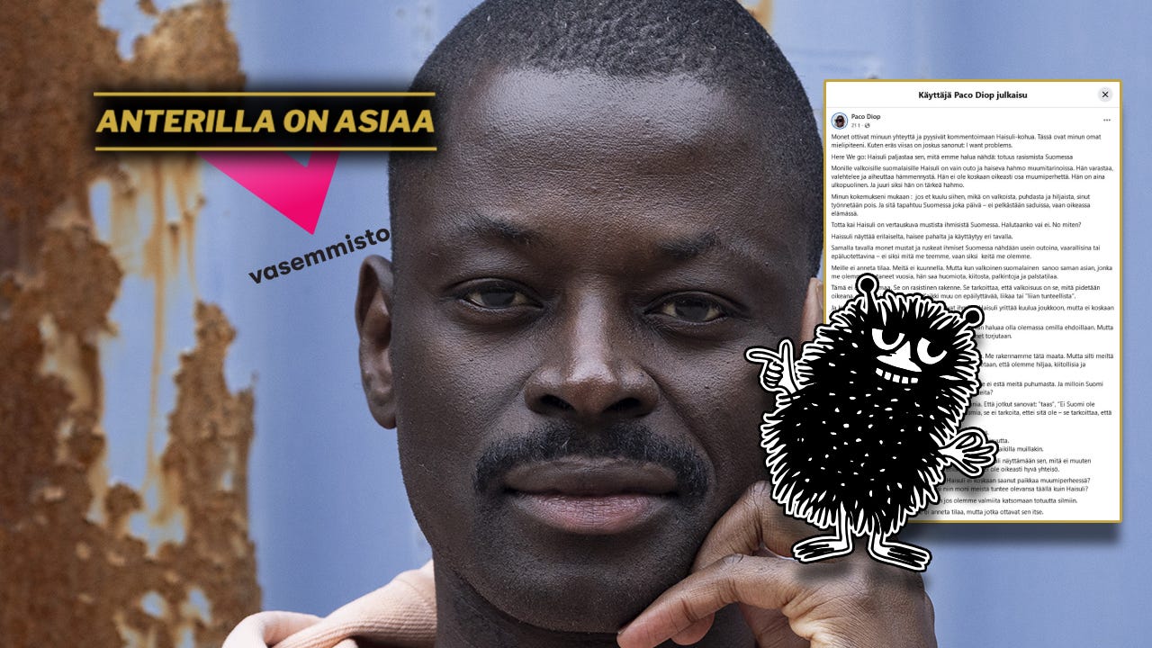 Vasemmistoliiton edustajalla on pakonomainen tarve kokea “rasismia”, jonka hän keksii omasta päästään. Vasemmistoliiton edustajalla on pakonomainen tarve kokea “rasismia”, jonka hän keksii omasta päästään.