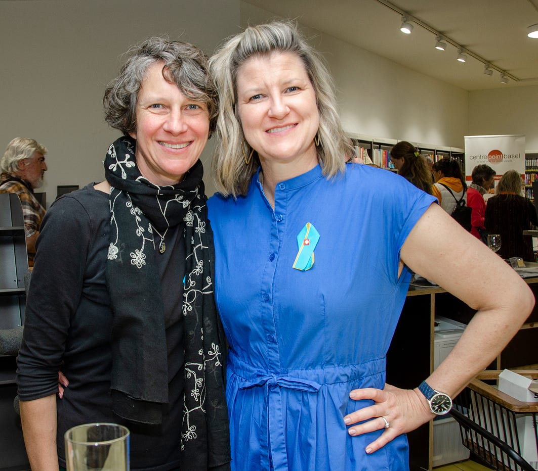 Librarians Karin Minssen and Nicole Scoles