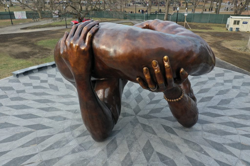 Standing Two Stories Tall, a Hank Willis Thomas Sculpture Honoring Martin  Luther King Jr. Is Unveiled on Boston Common | Artnet News