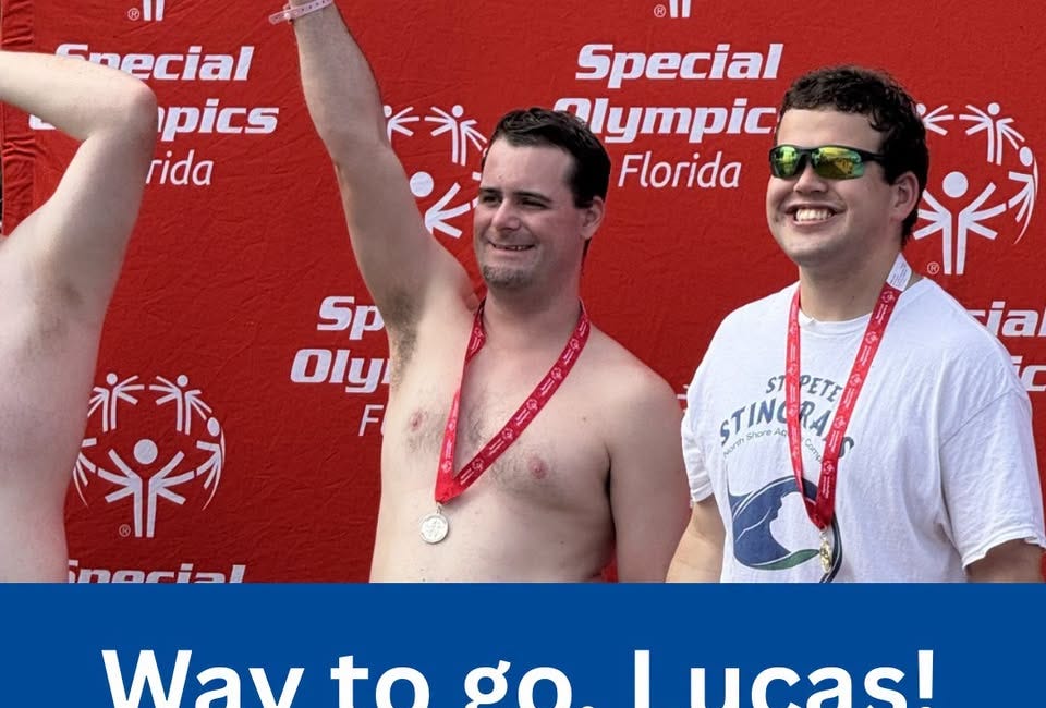 Manatee High Custodian Wins Gold, Silver at Special Olympics Regional Swim Meet