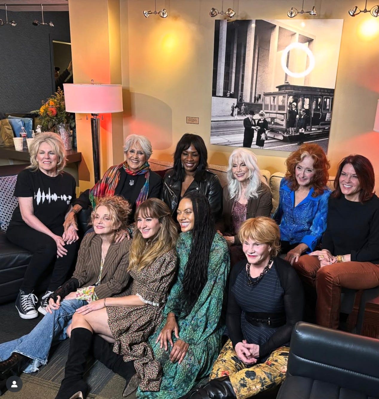 May be an image of 13 people, blonde hair, television and text