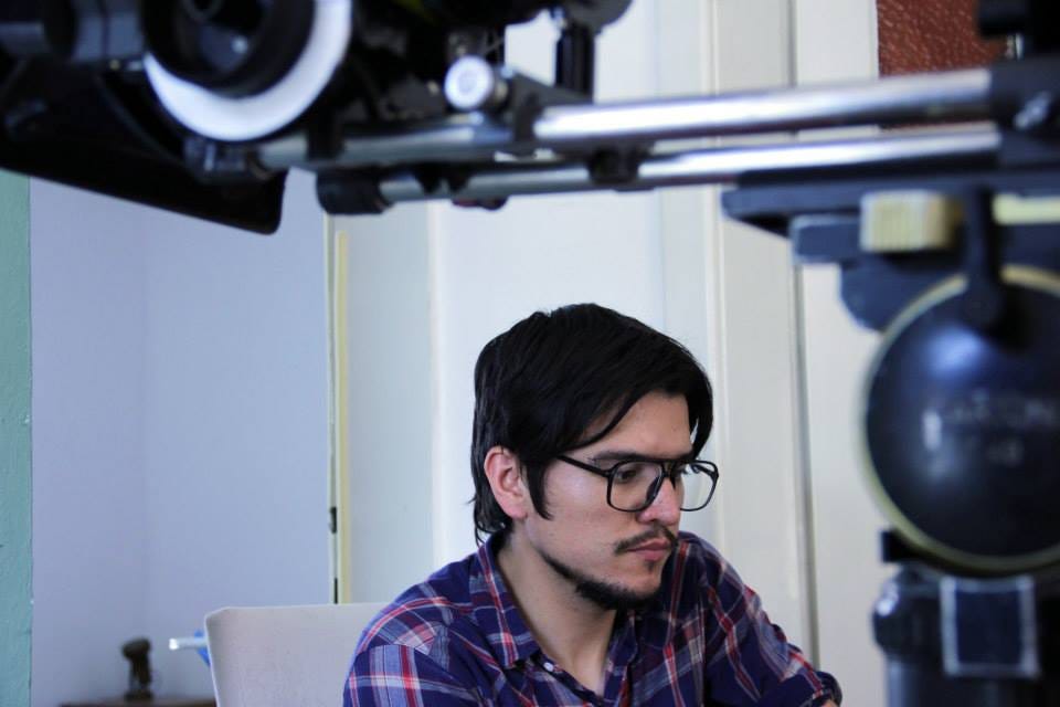Colombian filmmaker Gonzalo Escobar Mora on set..