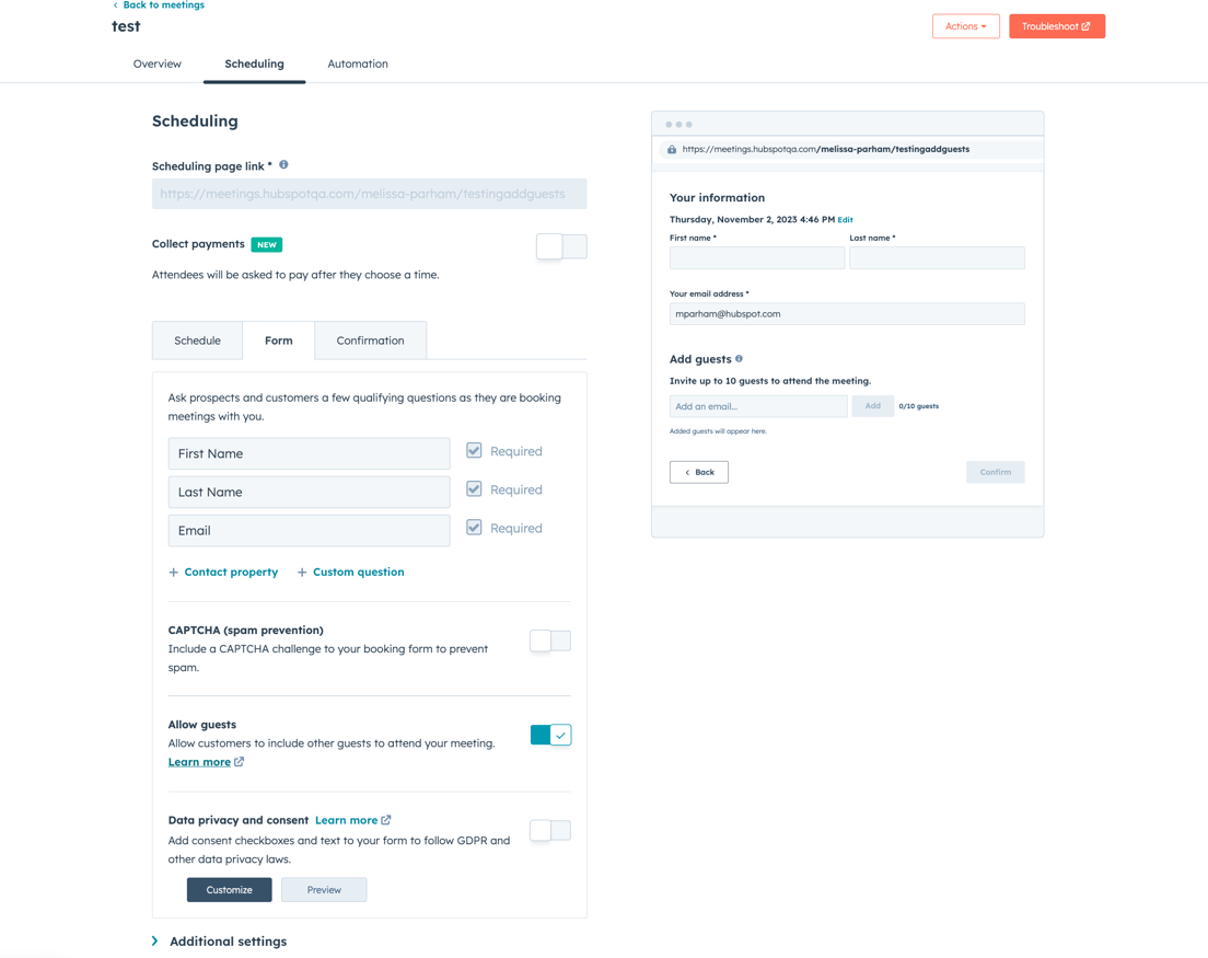 Calendar Hubspot
