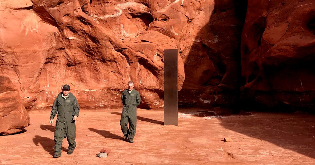 Utah Monolith Mysteriously Disappears From Desert - The New York Times