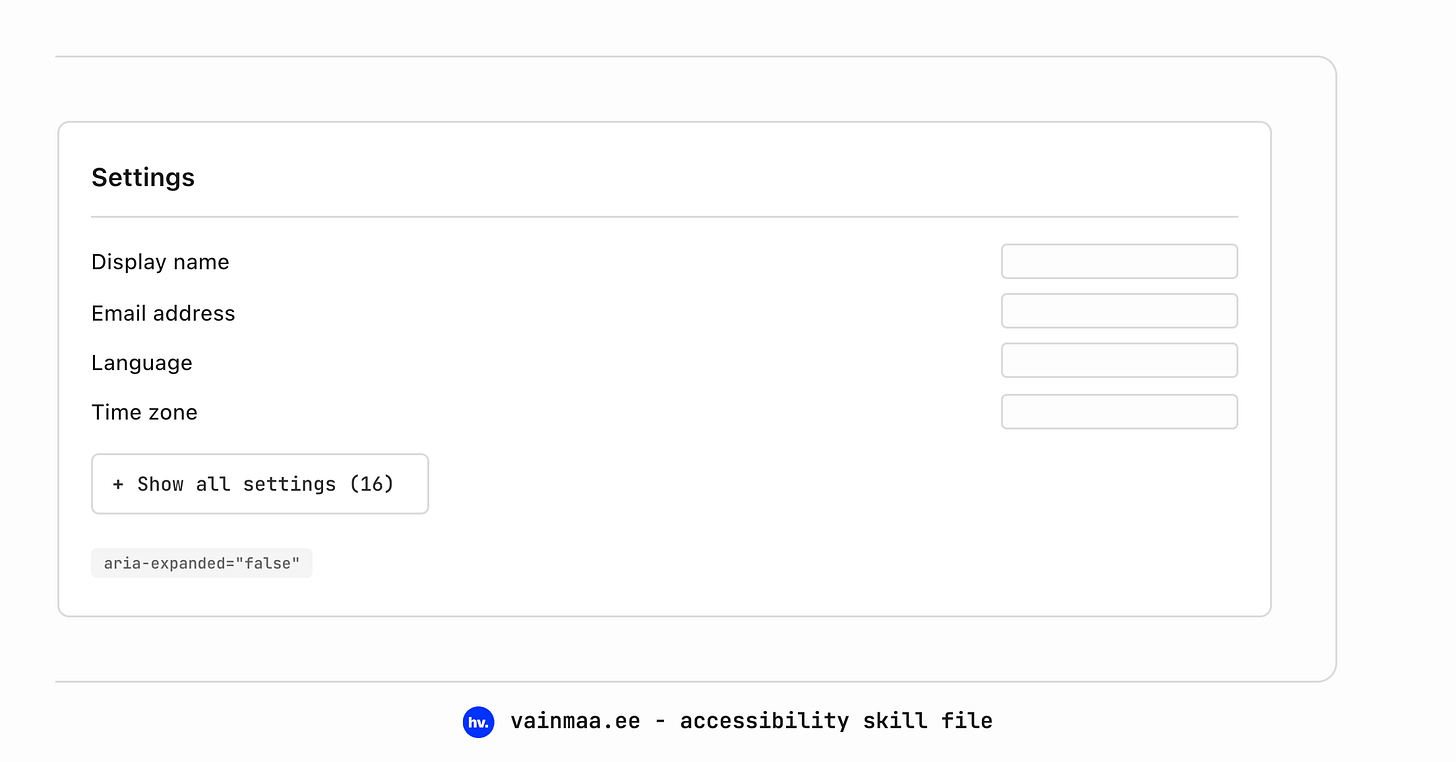 Design of collapsed settings panel Design of collapsed settings panel