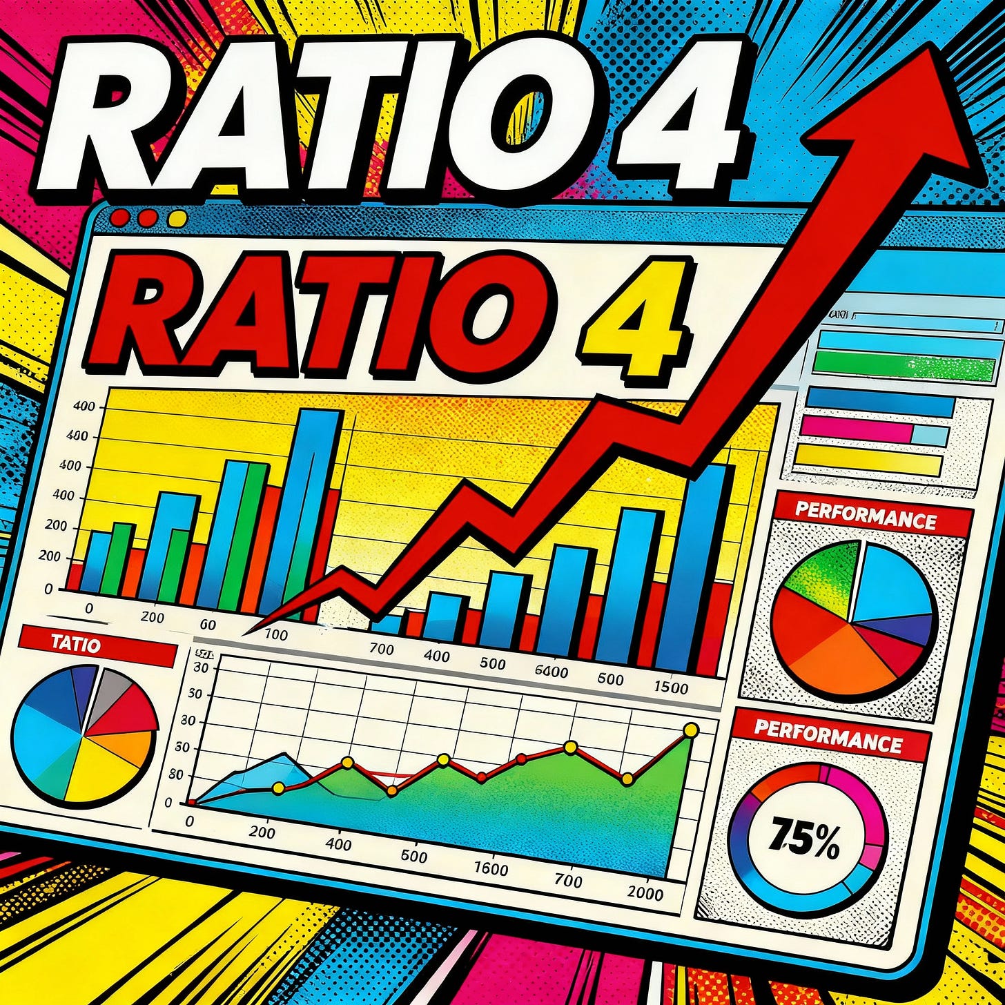Dashboard de performance financière avec ratios et indicateurs clés