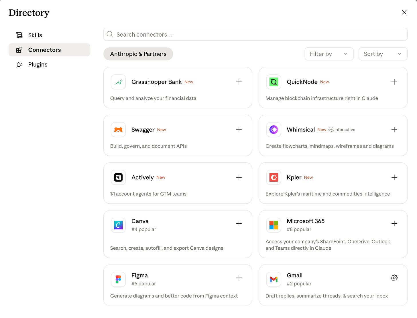 Claude Desktop Connectors settings showing Gmail MCP server being added
