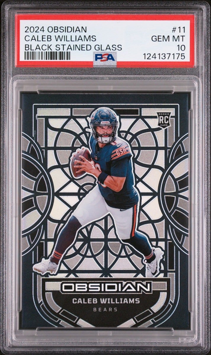 2024 Caleb Williams Obsidian Black Stained Glass Rookie Card #11 PSA 10 2024 Caleb Williams Obsidian Black Stained Glass Rookie Card #11 PSA 10