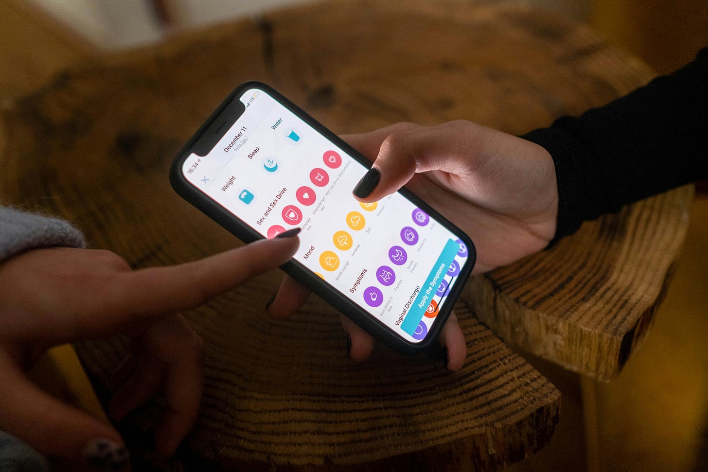 Zyklusapp am Smartphone