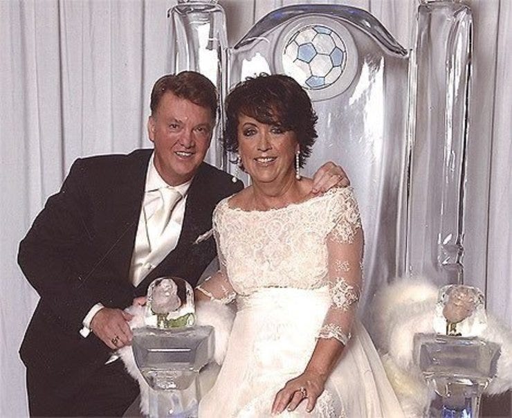 Louis y Truus Van Gaal en su matrimonio en 2008