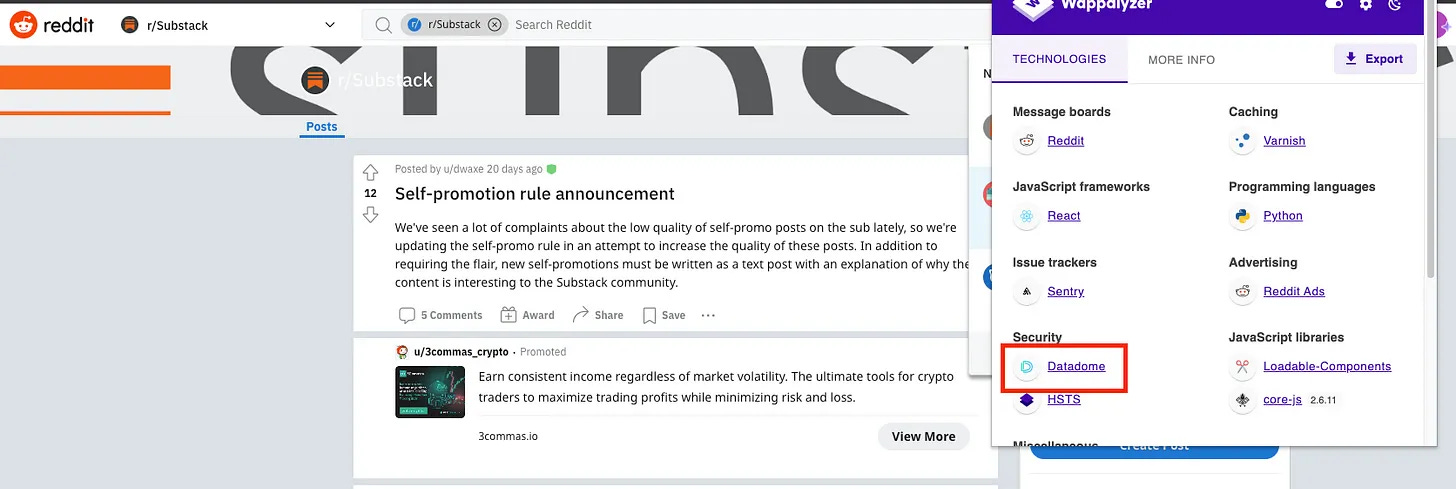 Reddit anti-bot measures on October 2022