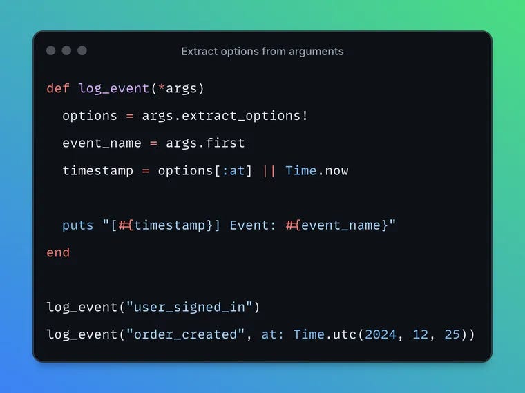 How to extract options from arguments in Rails