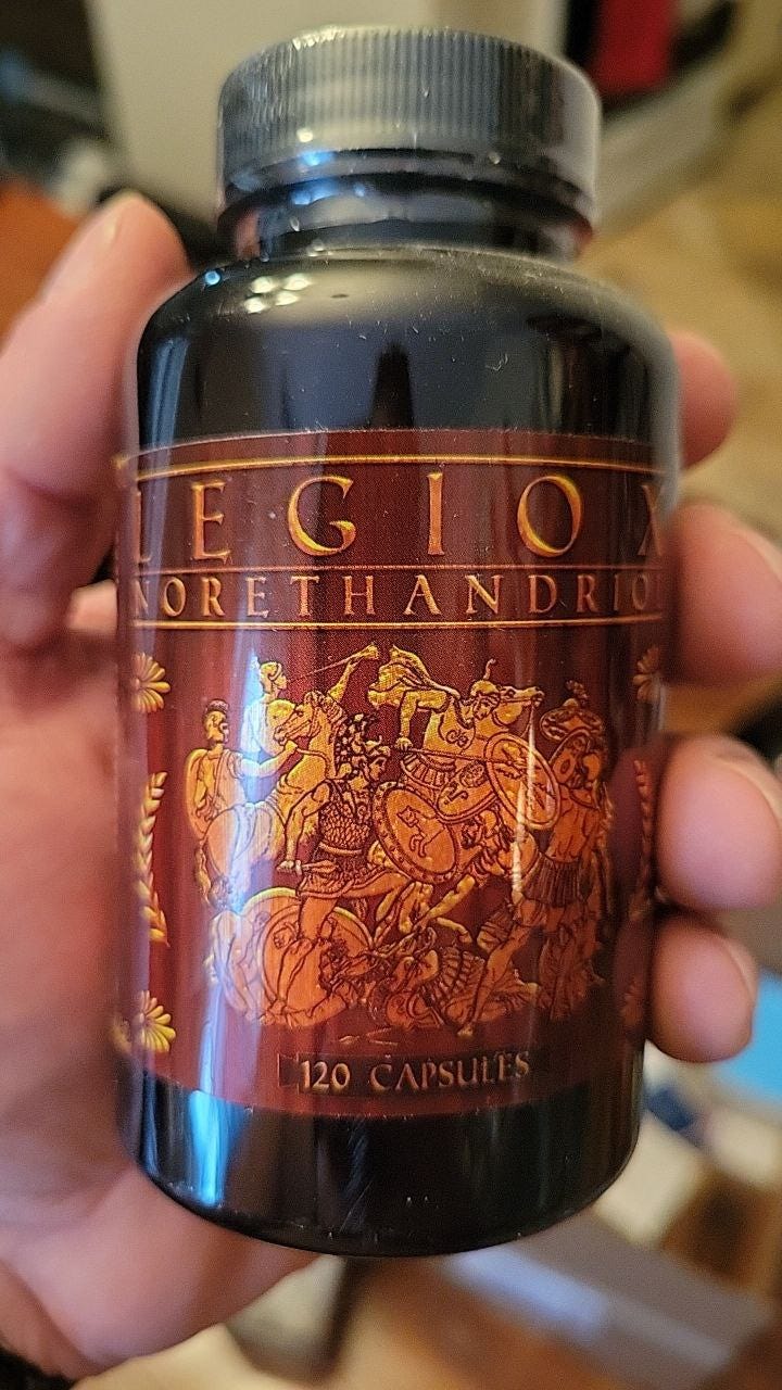 Legio-X contained norethandriol (17α-ethyl-estr-5(6)-ene-3β,17β-diol), a diol prohormone that converted to norethandrolone (Nilevar®, "oral Deca") in the body. This product exemplifies the legal loopholes chemists exploited from 2002-2013, using double bond migration and diol conversion to market potent AAS as dietary supplements under DSHEA. The body's 3β-HSD enzyme converted this precursor into active steroid, delivering anabolic effects while occupying legal gray areas before DASCA 2014.