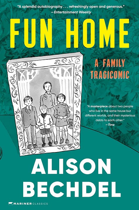 The Essential Dykes to Watch Out For (left), Fun Home (center), Are You My Mother (right).