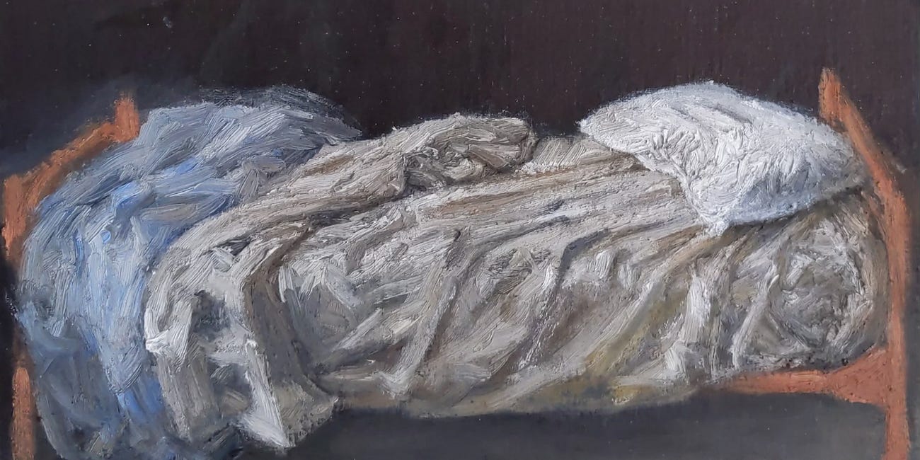The turbulent bedscapes of Justin Bradshaw - London born painter based in Italy