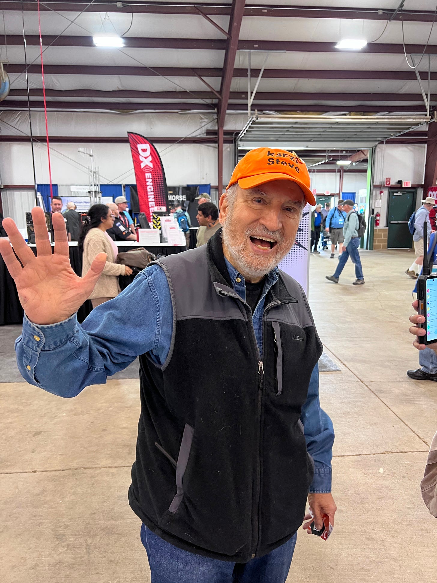 Steve Davidson K3FZT at Hamvention 2026. Image courtesy of Steve Stroh N8GNJ.