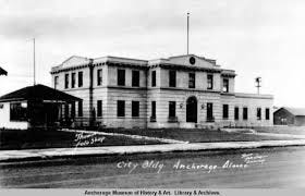Original City Hall at 524 West 4th. Avenue in Anchorage, Alaska, circa 1936.