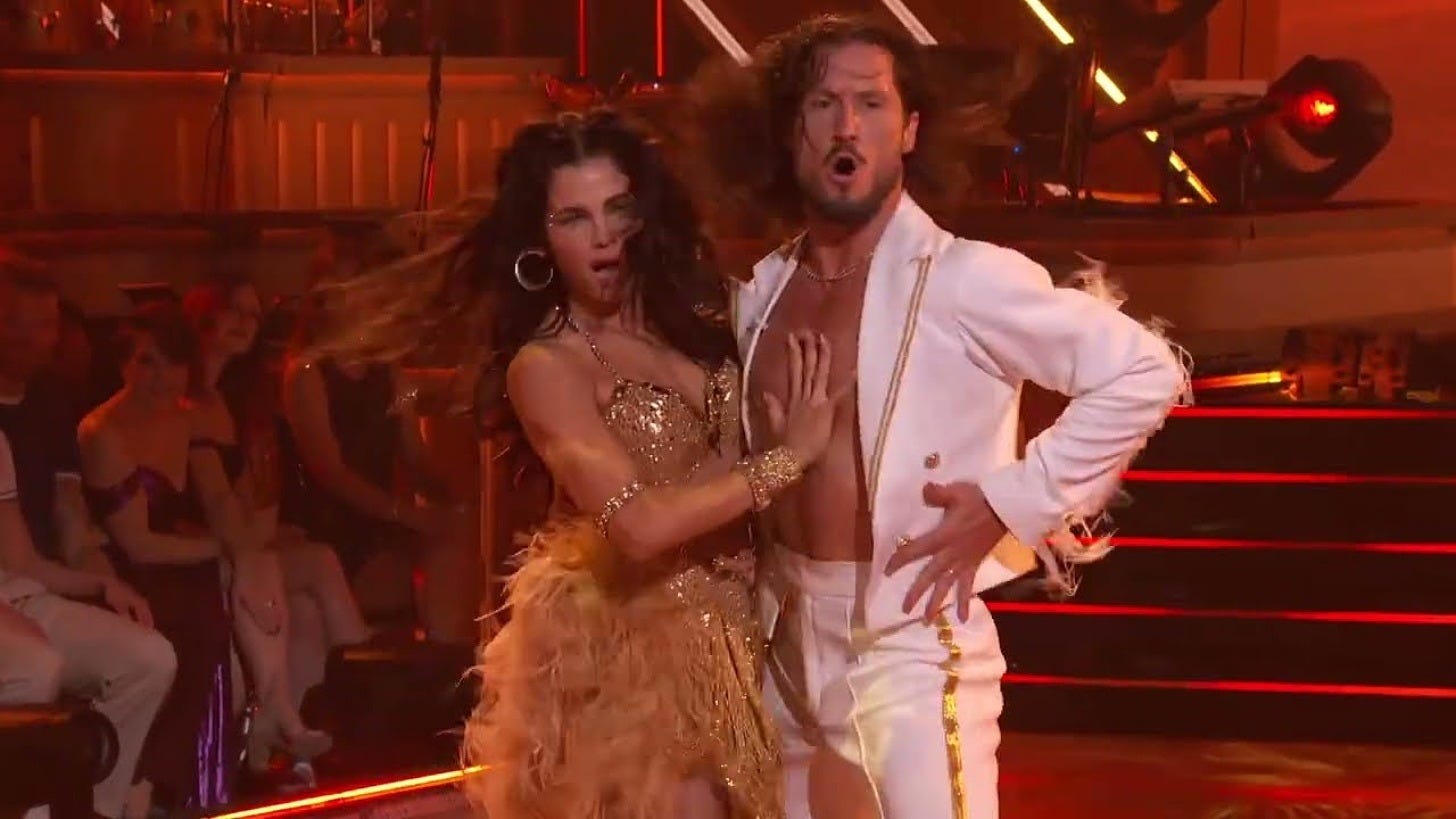 Jenna Dewan and Val Chmerkovskiy's Yacht Rock samba on Dancing with the Stars. Image: Dancing With The Stars on YouTube Jenna Dewan and Val Chmerkovskiy's Yacht Rock samba on Dancing with the Stars. Image: Dancing With The Stars on YouTube
