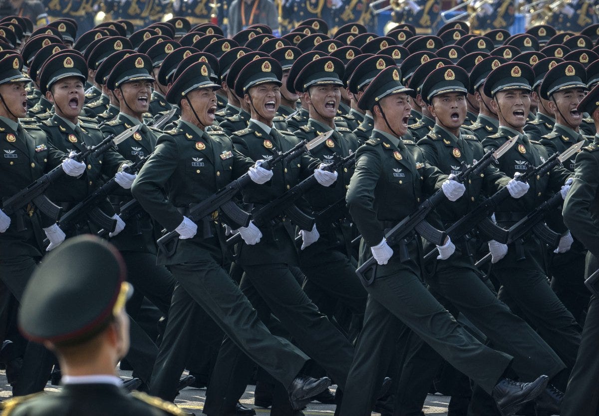 Chinese soldiers at Tiananmen Square