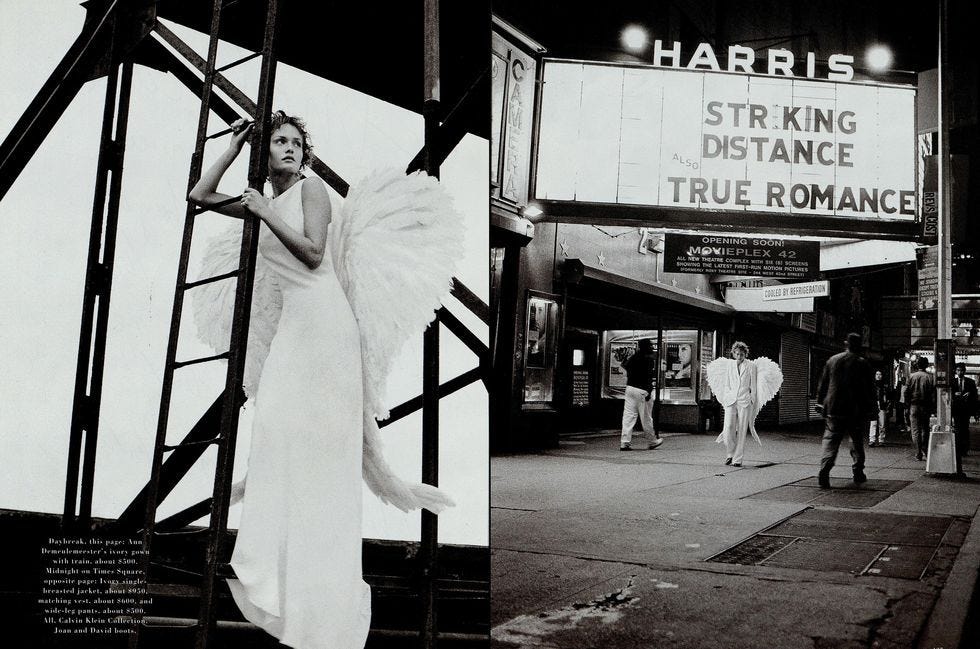 Peter Lindbergh's 1993 Harper's Bazaar Angel shoot starring Amber Valetta