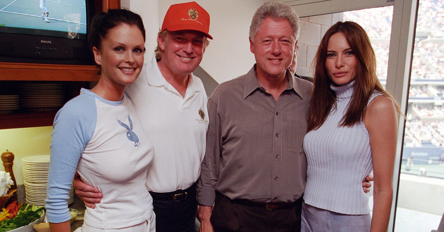 New photos show Bill Clinton yukking it up with Trump, Melania, and  swimsuit model - POLITICO