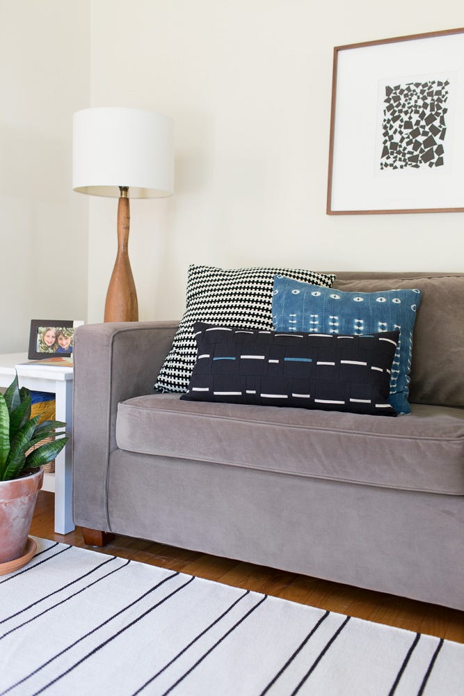 Black + Blue Pathway Pillow - Noodlehead