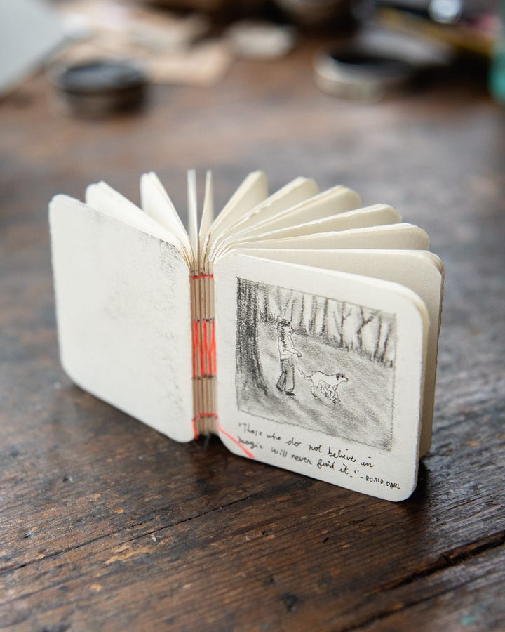 Handbound Miniature Journal in a vintage typewriter tin