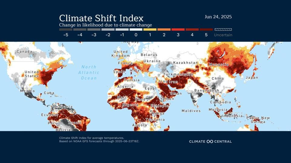 Global climate shift index 
